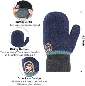 img 1 attached to ORVINNER Mittens: Trendy Blue-Green Boys' Accessories for Toddler Children