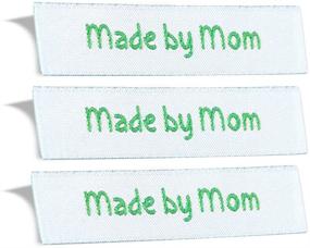 img 4 attached to Wunderlabel Made by Mom: Fashionable Mother Crafting Ribbons for 🧵 Clothing and Sewing Projects - Green on White (Pack of 25 Labels)