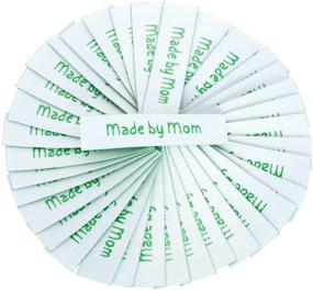 img 2 attached to Wunderlabel Made by Mom: Fashionable Mother Crafting Ribbons for 🧵 Clothing and Sewing Projects - Green on White (Pack of 25 Labels)