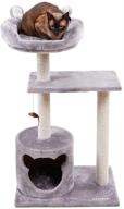 🐱 joyelf cat tree: modern indoor cat activity tower with scratching posts & food station, plush perch - 36 inch logo