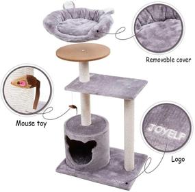 img 2 attached to 🐱 JOYELF Cat Tree: Modern Indoor Cat Activity Tower with Scratching Posts & Food Station, Plush Perch - 36 Inch