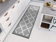 🏰 kings court brooklyn trellis modern grey geometric lattice indoor/outdoor runner rug - 1'8" x 5' accent logo