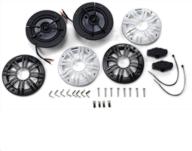 🔊 kicker km4 4-inch (100mm) marine coaxial speakers with 1/2-inch (13mm) tweeters, 2-ohm, charcoal & white grilles logo