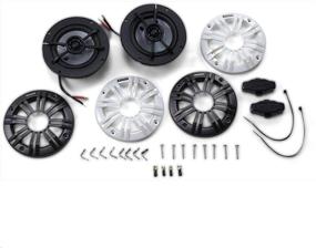 img 1 attached to 🔊 Kicker KM4 4-Inch (100mm) Marine Coaxial Speakers with 1/2-Inch (13mm) Tweeters, 2-Ohm, Charcoal & White Grilles