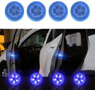 🚦 universal wireless car door led warning light - 4 pcs strobe flashing anti collision signal safety lamps (blue) by maodaner logo