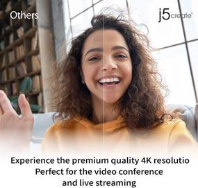 img 2 attached to 📷 j5create 4K Ultra HD Webcam with 5X Zoom, Privacy Cover, Low Light Enhancement, Dual High-Fidelity Mics, Remote Control, USB-C, for Video Conferencing, Online Classes, Live Streaming, SEO