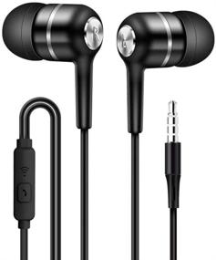 img 4 attached to 🎧 Топ-рейтинговые наушники WooAwesome 2-Pack внутриканальные с микрофоном и пультом управления - Премиум черные наушники