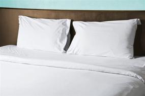 img 3 attached to 🛏️ 100% Percale Egyptian Cotton Pillow Case Set, American Pillowcase, 400 Thread Count, King Size, White, 2 Pack