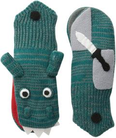 img 1 attached to 🧤 Boys' Kidorable Green Dragon Knight Mittens with Puppet Dragon Mouth - Soft Acrylic Material