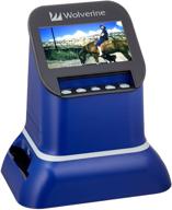 📷 wolverine f2d saturn digital film & slide scanner: convert 120 medium format, 127 film, microfiche, 35mm to digital jpeg - 4.3" lcd w/hdmi output (blue) logo