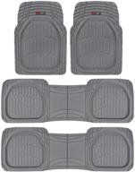 motor trend original flextough gray rubber car floor mats for 3 row vehicles logo
