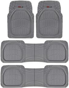 img 4 attached to Motor Trend Original FlexTough Gray Rubber Car Floor Mats For 3 Row Vehicles