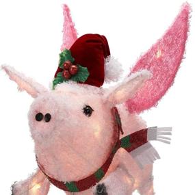 img 1 attached to Enchanting Light Up Piggy Christmas Decoration: Holiday Time Flying Pig Yard Décor