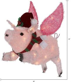 img 2 attached to Enchanting Light Up Piggy Christmas Decoration: Holiday Time Flying Pig Yard Décor