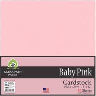 baby pink cardstock - 12x12 - 100lb cover weight - set of 50 sheets - by clear path paper logo