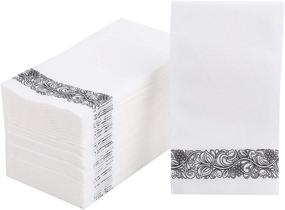 img 4 attached to 🌸 100 Pack of Linen-Feel Hand Napkins - Floral Decorative Paper Guest Towels by Foraineam