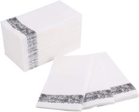 img 3 attached to 🌸 100 Pack of Linen-Feel Hand Napkins - Floral Decorative Paper Guest Towels by Foraineam