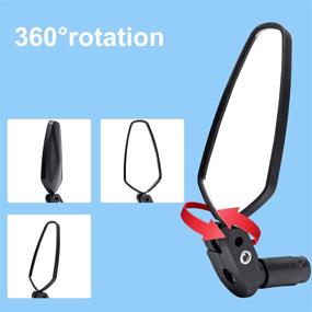 img 3 attached to 🚴 Newlight66 HD Safety Bicycle Mirror - Adjustable Rotatable Rear View Glass Mirror Set for Mountain and Road Bikes (Black-2PC)