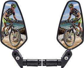 img 4 attached to 🚴 Newlight66 HD Safety Bicycle Mirror - Adjustable Rotatable Rear View Glass Mirror Set for Mountain and Road Bikes (Black-2PC)