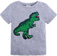 🦖 sequin sleeve boys' clothing: trendy dinosaur t-shirts with sequins - tops, tees, and shirts logo