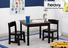 img 3 attached to Delta Children MySize Kids Wood Table and Chair Set with 2 Chairs - Perfect for Arts & Crafts, Snack Time, Homeschooling, Homework & More - Dark Chocolate