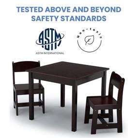 img 2 attached to Delta Children MySize Kids Wood Table and Chair Set with 2 Chairs - Perfect for Arts & Crafts, Snack Time, Homeschooling, Homework & More - Dark Chocolate