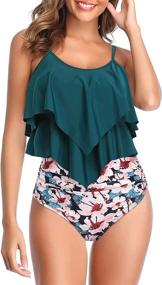 img 3 attached to Tankini Swimsuits Waisted Ruffled Swimwear Sports & Fitness in Water Sports