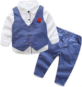 img 4 attached to 👕 Cotton Clothing Sets for Boys - Little Dressy Pieces Boys' Clothes