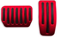 🚗 lfotpp 2 шт. алюминиевый набор нескользящих педалей для повышения производительности для tesla model 3 model y 2018-2020 (красный) логотип