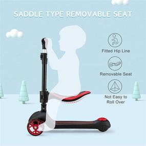 img 2 attached to 🛴 Versatile Kick Scooter for Kids: Light Up Wheels, Adjustable Height, Braking System, Removable Seat, Extra-Wide Deck - Ages 4-12