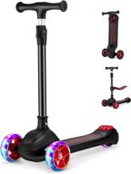 🛴 versatile kick scooter for kids: light up wheels, adjustable height, braking system, removable seat, extra-wide deck - ages 4-12 logo