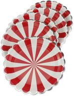 полосатые круглые бумажные тарелки биоразлагаемые логотип