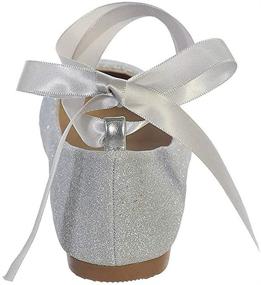 img 2 attached to Sparkling Girls Glitter Ribbon 👧 Ankle Ballerina Shoes: Stylish Flats for Girls