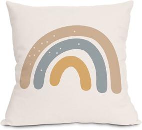 img 2 attached to 🌈 Ailansnug Boho Sun Moon Clouds Rainbows Kids Throw Pillow Case Modern Art Cover for Living Room Bedroom Home Minimalist Decorations 18"x 18", Pack of 4