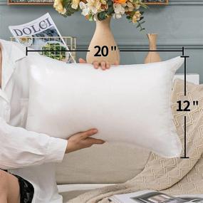 img 1 attached to 🛋️ MIULEE Вставка для белой декоративной подушки 12x20 дюймов - премиумная гипоаллергенная набивка для дивана, кушетки, кровати | Декоративная прямоугольная форма подушки