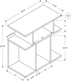 img 1 attached to 🌿 Monarch Specialties Accent Side Table: Dark Taupe Reclaimed-Look, 24H