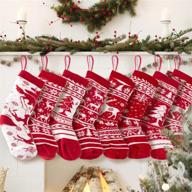 🎅 8 pack 20 inch knit christmas stockings for family holiday decorations - large rustic yarn xmas stockings by kd kidpar logo