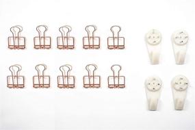 img 3 attached to 🌸 AllTheCuteThings Rose Gold Wire Wall Grid: Photo Hanging Display, Wall Decor with 10 Clips and 4 Hooks