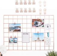 🌸 allthecutethings rose gold wire wall grid: photo hanging display, wall decor with 10 clips and 4 hooks логотип