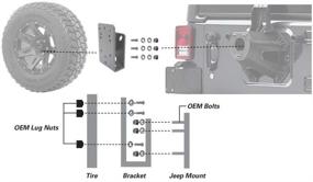 img 1 attached to 🚙 Черный кронштейн для перемещения запасного колеса Джип - Extreme Max 5001.5793, совместим с моделями CJ, JK, LJ, TJ, YJ