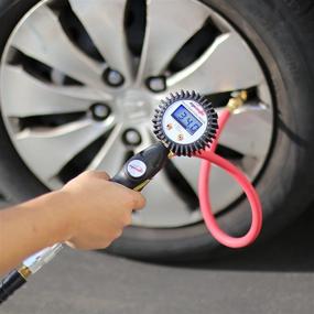 img 3 attached to 🚗 EPAUTO 255 PSI Tire Inflator with Digital Gauge, Hose, and Quick Connect Plug