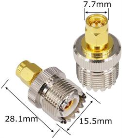 img 1 attached to 🔌 SMA Male to UHF Female RF Coaxial Adapter Converter for UV5R, MD380, Garmin Alpha, HT Radio – Pack of 2