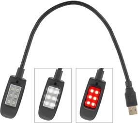 img 4 attached to Лампа с гибким узким кронштейном Auray LED6-USB с 6 светодиодами: питание через USB, подсветка красным/белым светом для универсальных решений освещения.