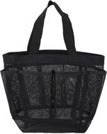 🚿 zksm mesh shower caddy: portable dorm shower basket with 9 pockets - quick dry hanging bag for toiletries in black logo