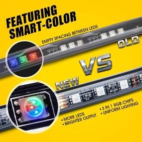 img 3 attached to 🚗 Lumenix Набор неоновых светодиодных подсветок для автомобиля: RGB полоска под управлением пульта для автомобилей, грузовиков и внедорожников - 4шт