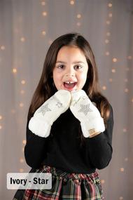 img 2 attached to 🧤 Funky Junque Exclusives Mittens Girls Warm Lined Soft Knit Kid Unisex Pom Gloves" - "Funky Junque Exclusives Mittens Girls Warm Knit Pom Gloves, Soft & Lined for Kids