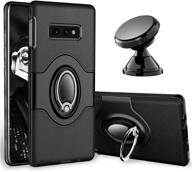 esamcore samsung galaxy s10e case - ring holder kickstand | magnetic phone car mount for s10e (2019 release) [black] logo