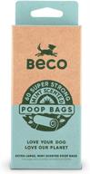🐾 beco dog poop bags: 60 strong & disposable waste bags for dogs with leak-proof & odor-blocking dispenser refill rolls, fresh mint scented - 1 month supply per avg dog logo