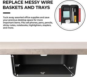 img 1 attached to Optimal Under Desk Storage Shelf for Organizing Office Desks, Tables, Workstations, Gaming Battle Stations, and Sit Stand Desks - Efficient Replacement for Drawers, Trays, Wire Baskets, and Office Holders