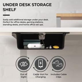 img 3 attached to Optimal Under Desk Storage Shelf for Organizing Office Desks, Tables, Workstations, Gaming Battle Stations, and Sit Stand Desks - Efficient Replacement for Drawers, Trays, Wire Baskets, and Office Holders